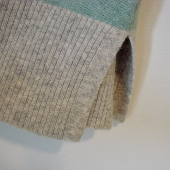 J. Crew Sweater Wool Alpaca Blend Turtleneck Sweater Gray Green Stripe Size XS - Picture 10 of 15